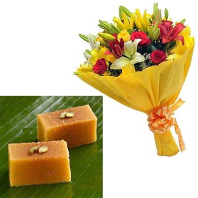 "Milk Mysore pak - 1kg, Seasonal Flowers - Click here to View more details about this Product